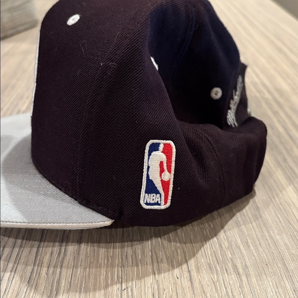 Mitchell & Ness Brooklyn Nets Snapback Hat Black Gray NBA - Picture 5 of 5